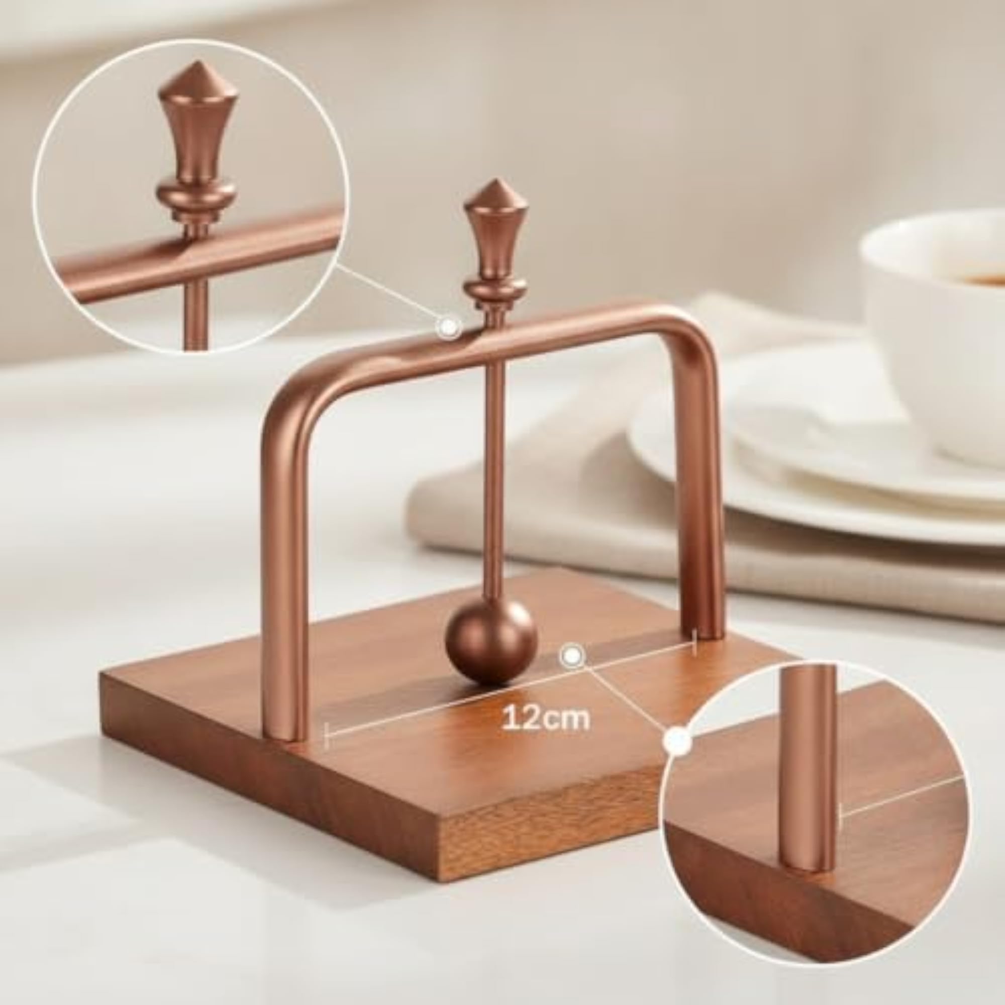 Minimalist Napkin Holder with Wooden Base